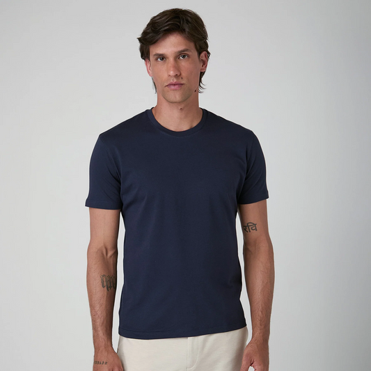 Camiseta de algodón Pima para hombre - Azul marino