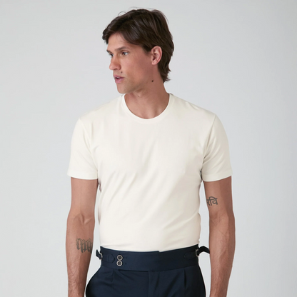 Camiseta de algodón Pima para hombre - Blanco roto