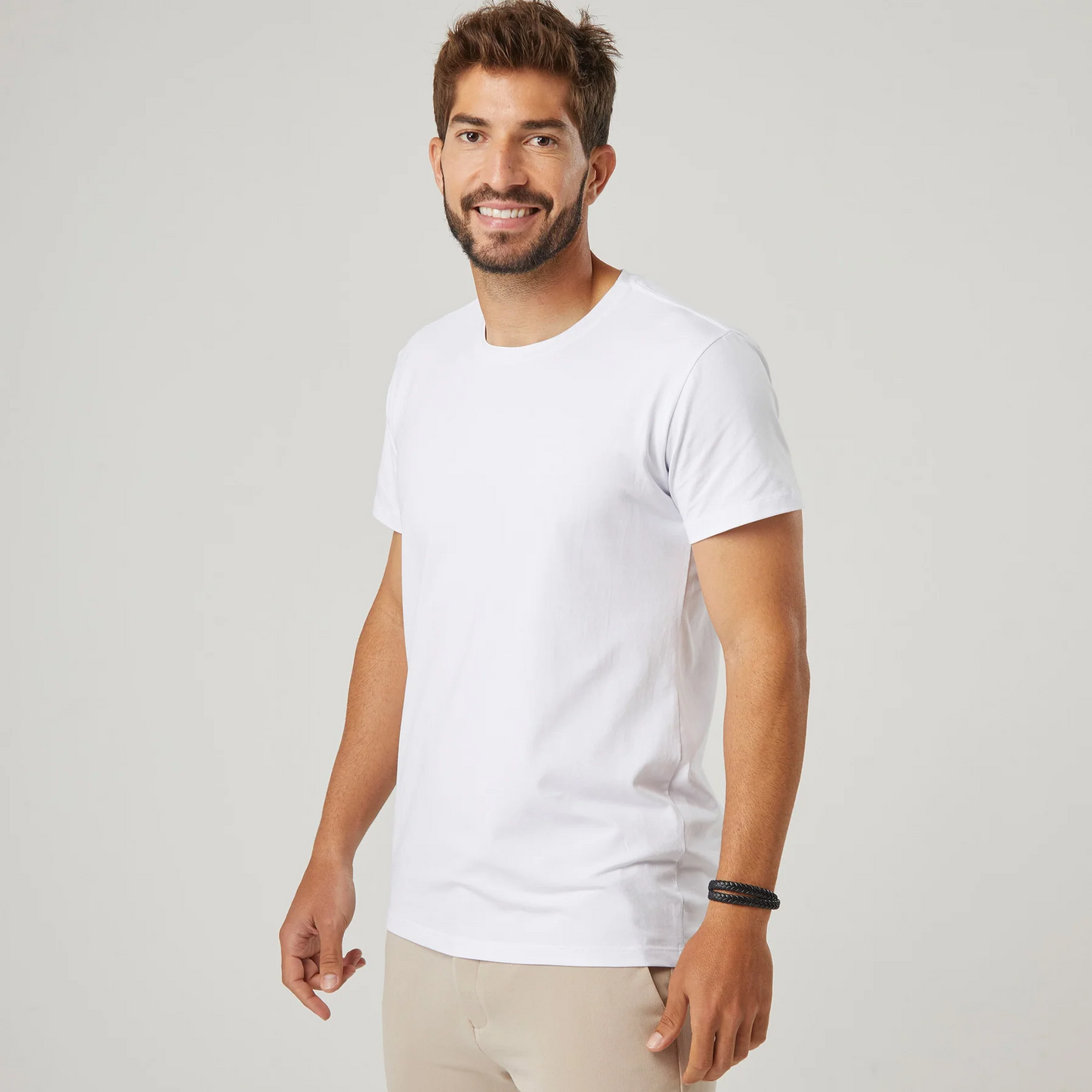 Camiseta de algodón Pima para hombre - Blanca
