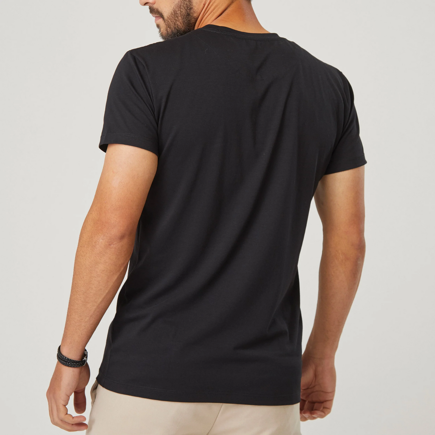 Camiseta de algodón Pima para hombre - Negra