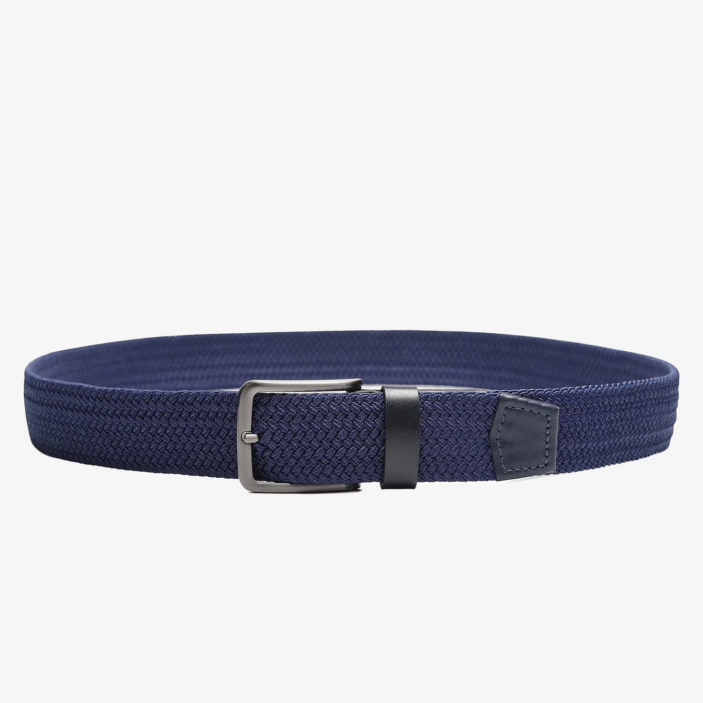 Cinturón trenzado azul marino con elástico