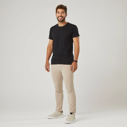 Camiseta de algodón Pima para hombre - Negra