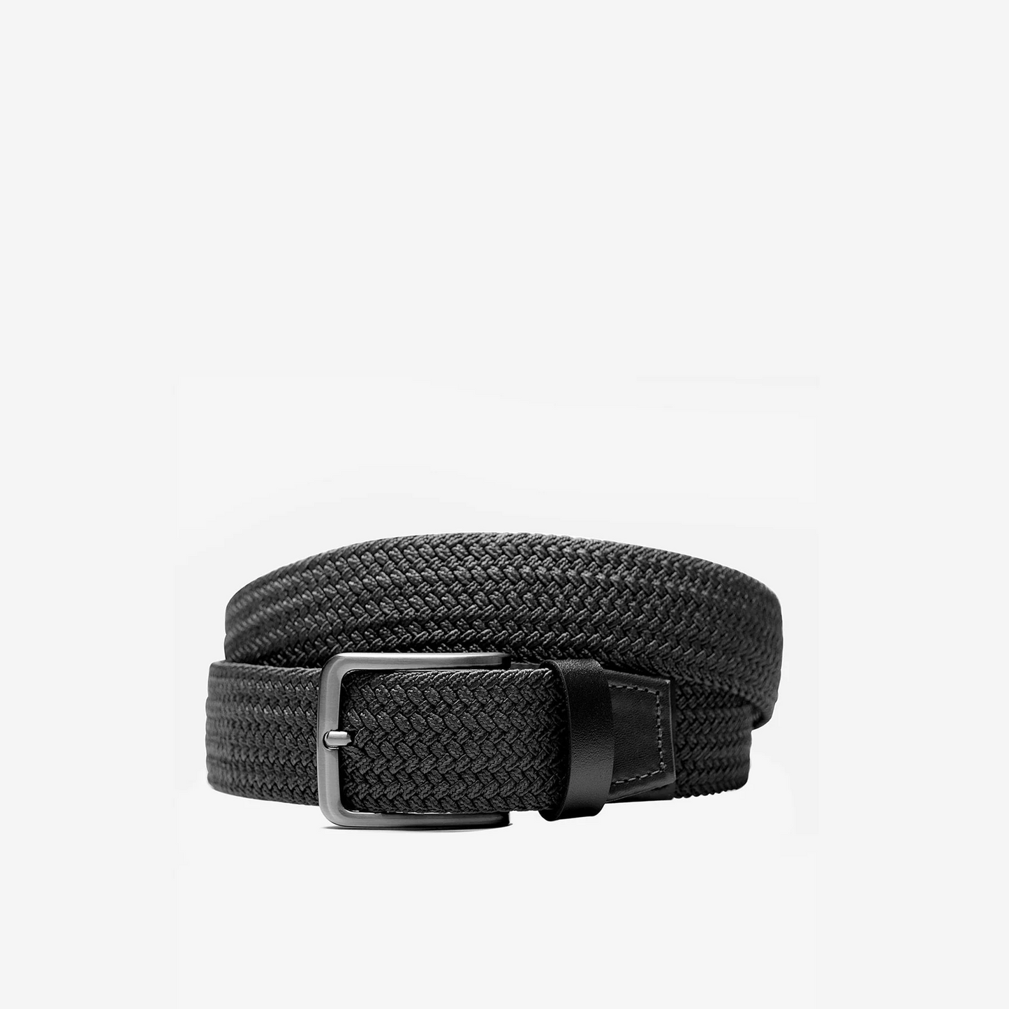 Cinturón trenzado negro con elástico