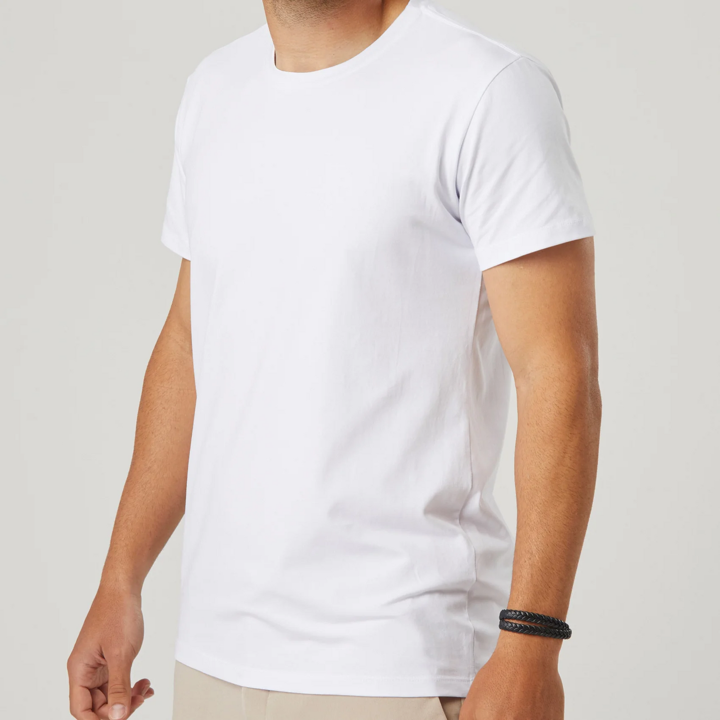 Camiseta de algodón Pima para hombre - Blanca