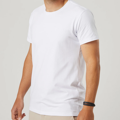 Camiseta de algodón Pima para hombre - Blanca