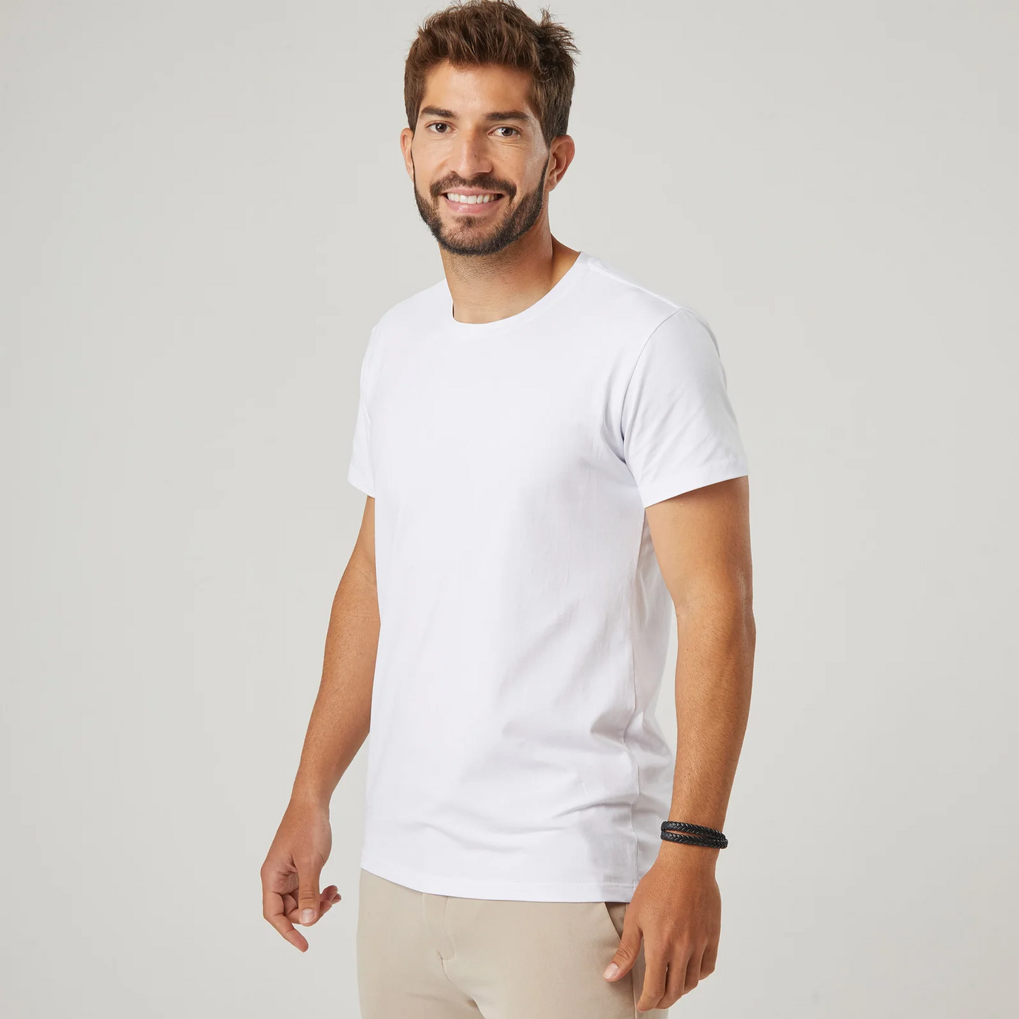 Camiseta de algodón Pima para hombre - Blanca